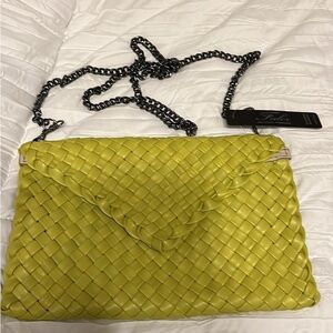 Lime Green Woven Crossbody Bag